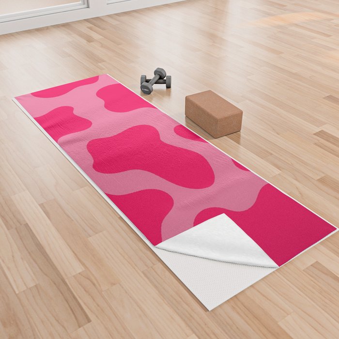 Cute Pink Cow Print Yoga Towel
