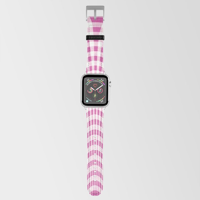 Pink and white curved squares Apple Watch Band