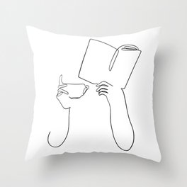 Book & Coffee Throw Pillow