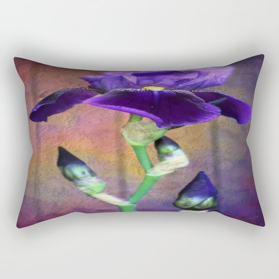 Sweet Purple Iris Rectangular Pillow