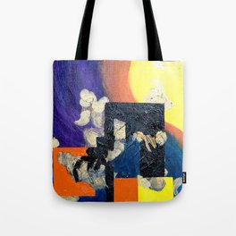 Gold Flowing From Rainbow Abstract Acrylic Painting Tote Bag