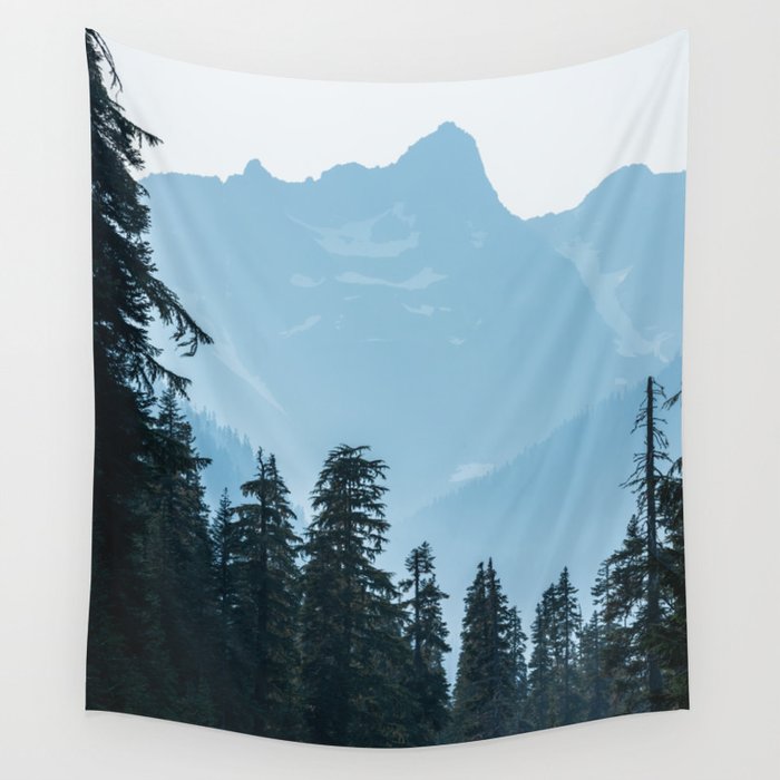 Epic Forest Mountain Adventure II - Mount Rainier National Park Wall Tapestry