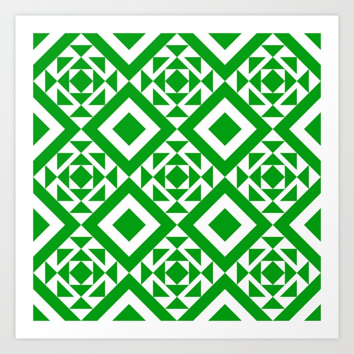 Bohemian Geometric Pattern 02E Art Print