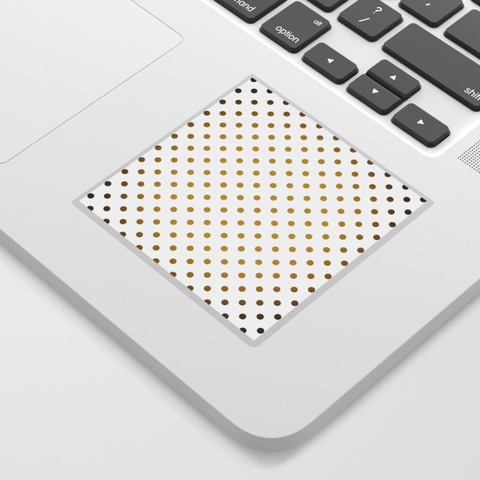 Gradient Gold Polka Dots Pattern on White Sticker
