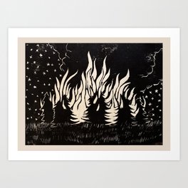 Forest Fire Art Print