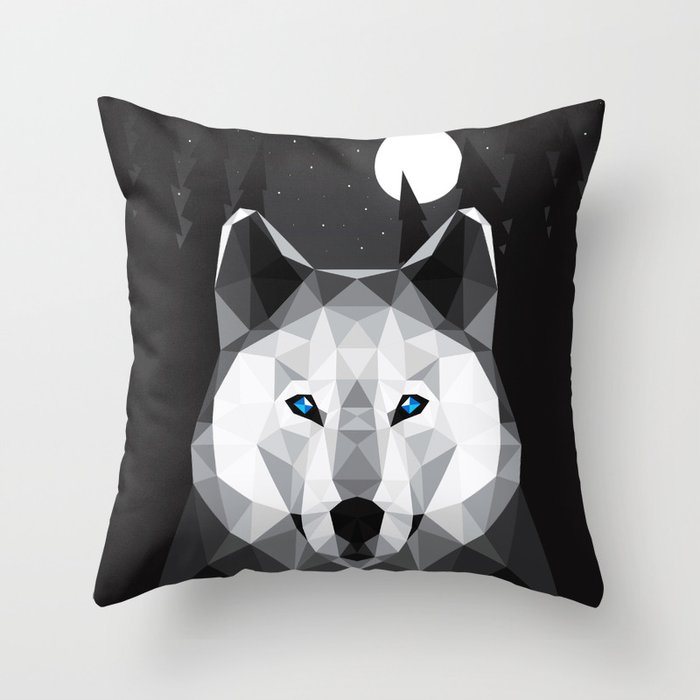 The Tundra Wolf Throw Pillow