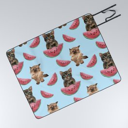 Kittens and sweet watermelon Picnic Blanket
