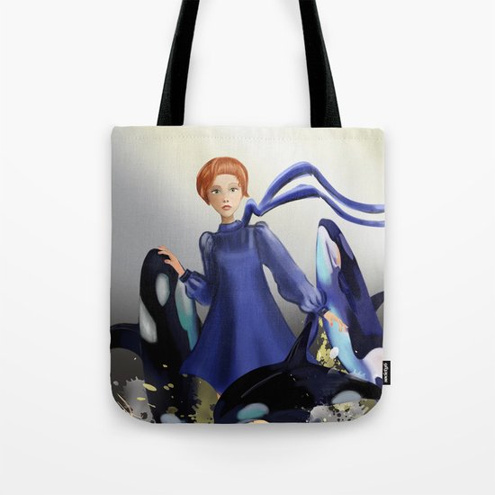 Blue Whales Tote Bag