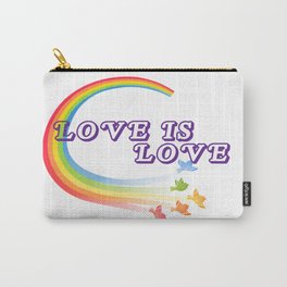 Pride shirt  love is love rainbow unisex tshirt  LGBTQ shirts  gay pride unisex tee Carry-All Pouch