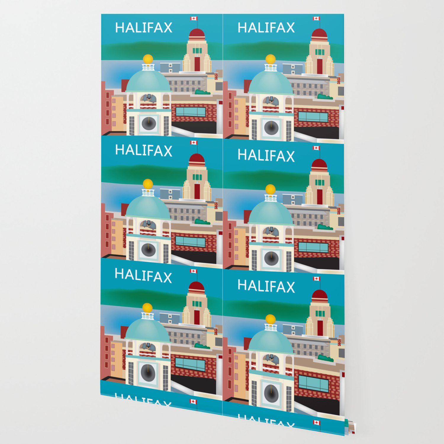 Halifax Nova Scotia Canada Skyline Illustration By Loose