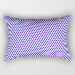 [ Thumbnail: Powder Blue & Purple Colored Stripes Pattern Rectangular Pillow ]