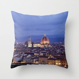 Florence Duomo At Night Throw Pillow