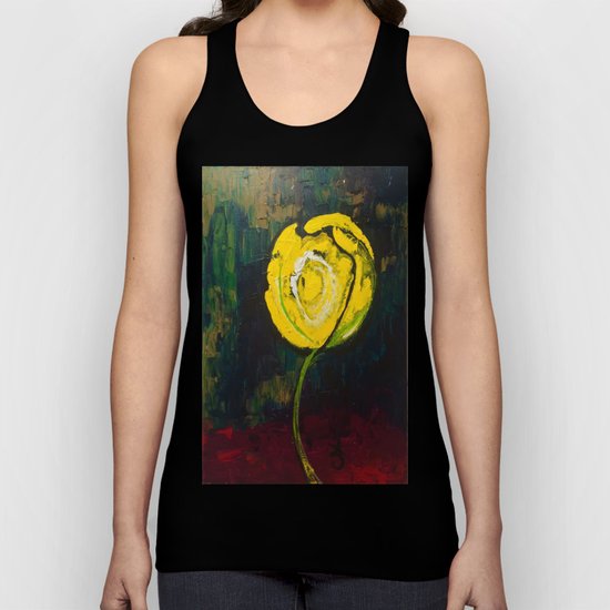 Golden Yellow Rose Acrylic Unisex Tank Top