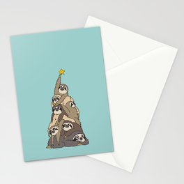 Christmas Tree  Sloths Stationery Card