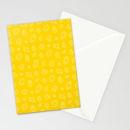 Yellow and White Gems Pattern Stationery Card
