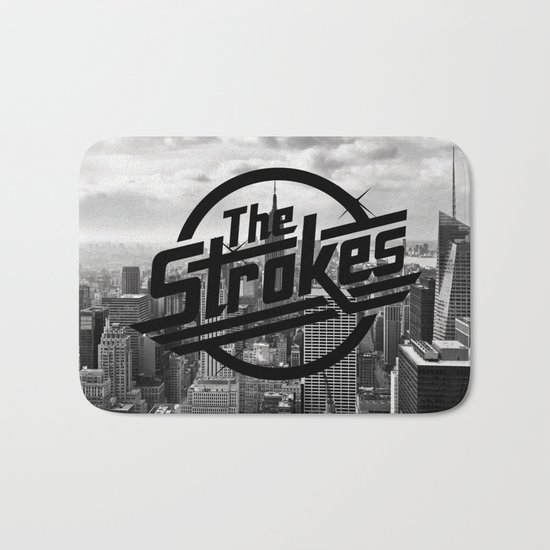 The Strokes Logo New York Black And White Bath Mat