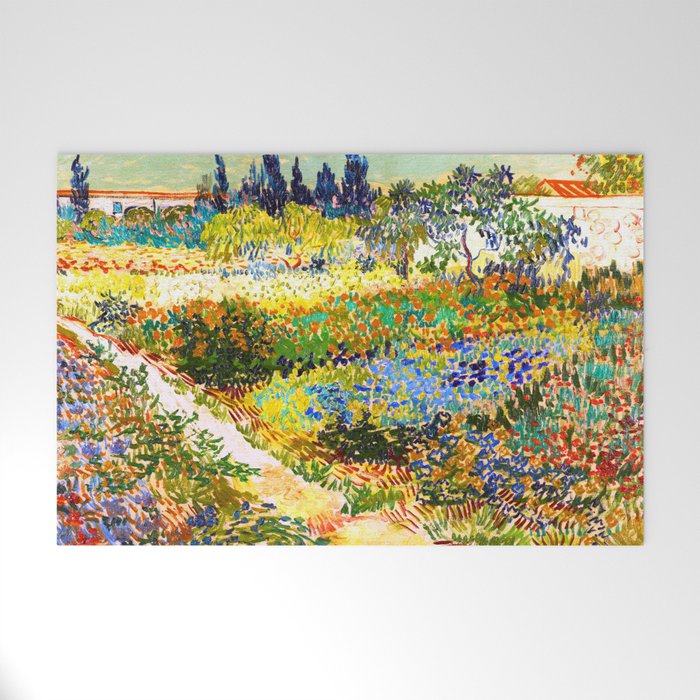 Vincent Van Gogh Flower Garden Landscape Welcome Mat