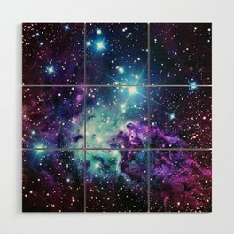 Fox Fur Nebula : Purple Teal Galaxy Wood Wall Art