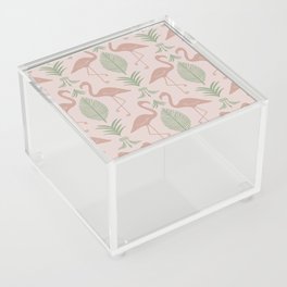 Palm Flamingos . Light Blush Acrylic Box