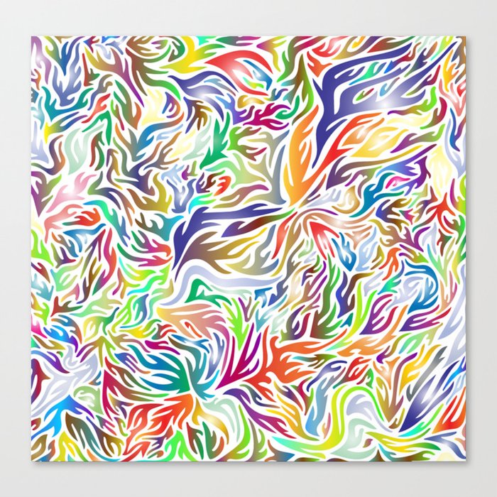 Abstract multi colour flames. Canvas Print
