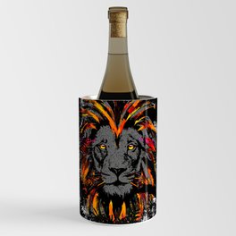 Orange Lion Head | Artistic Lion Portrait Drawing Wine Chiller