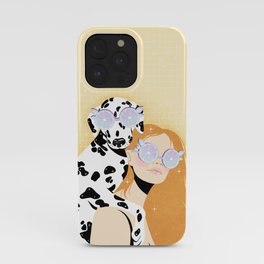 Fancy dog and a girl iPhone Case