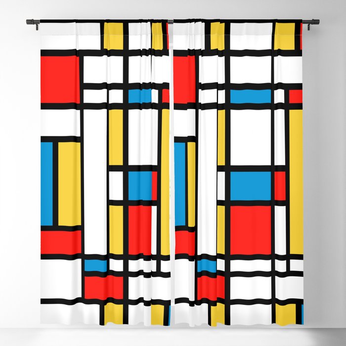 Tribute To Mondrian No2 Blackout Curtain By Distinctydesign Society6 Tribute To Mondrian No2 Blackout Curtain By Distinctydesign Society6