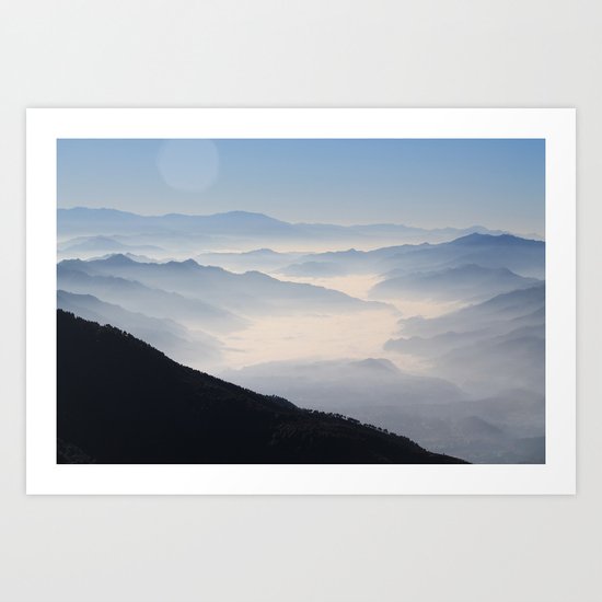 Blue Valley #mountains Art Print