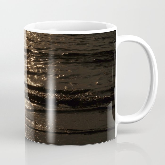 Calm Sepia Ocean Waves Coffee Mug