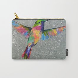 Hummingbird and flower Carry-All Pouch | Painting, Hummingbirdart, Birdoncanvas, Colorfulpainting, Forinterior, Walldecor, Oilpainting, Vividpainting, Flowersart, Multicolor 