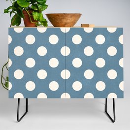 Blue & Ivory Spotted Print Credenza