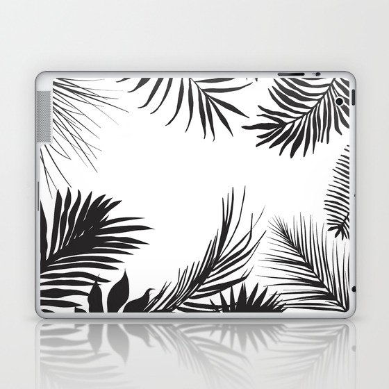 Black And White Palm Leaves Laptop & iPad Skin