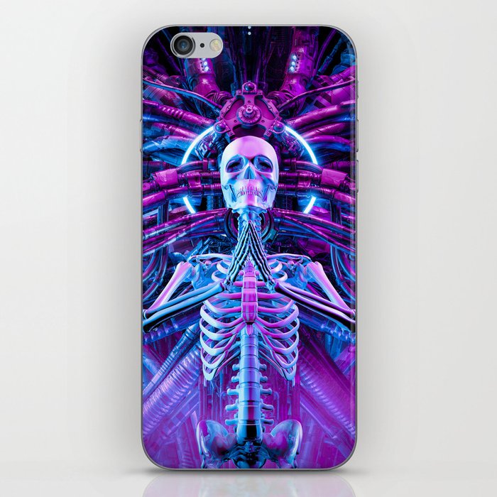 Gothic Harmony Science Fiction Cyberpunk Skeleton Meditation iPhone Skin
