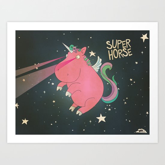 Super Horse... Unicorn Dreams. Art Print