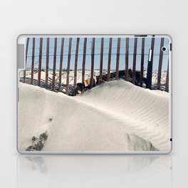 Wind-Sculpted Sand Hills With Fence Minimalist Art Photo Laptop Skin