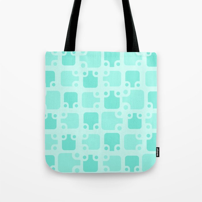 Mid Century Modern Abstract Pattern Mint Green 3 Tote Bag