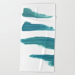 Five Teal Brushstrokes Beach Towel
