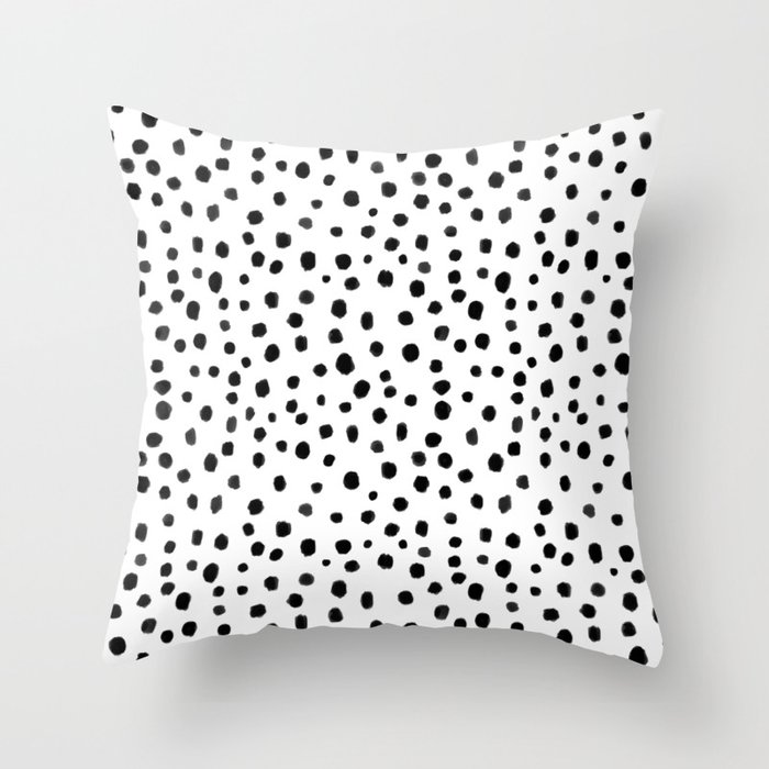 Modern Polka Dot Hand Painted Pattern Throw Pillow