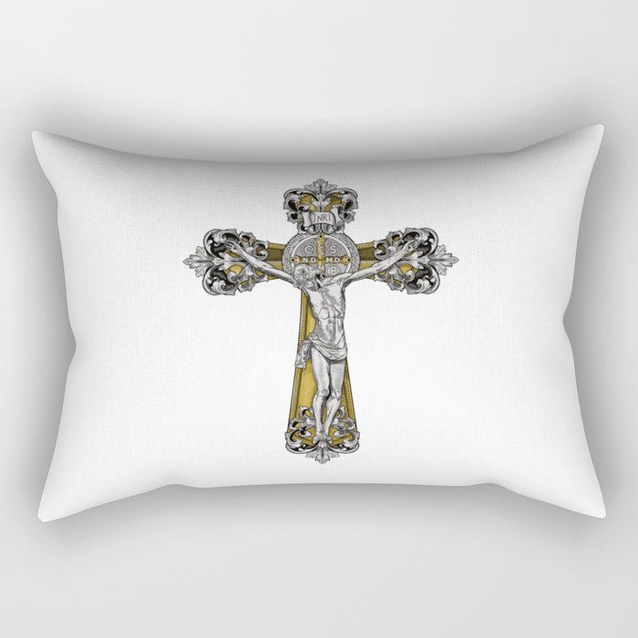 St Benedict Cross Crucifix Rectangular Pillow