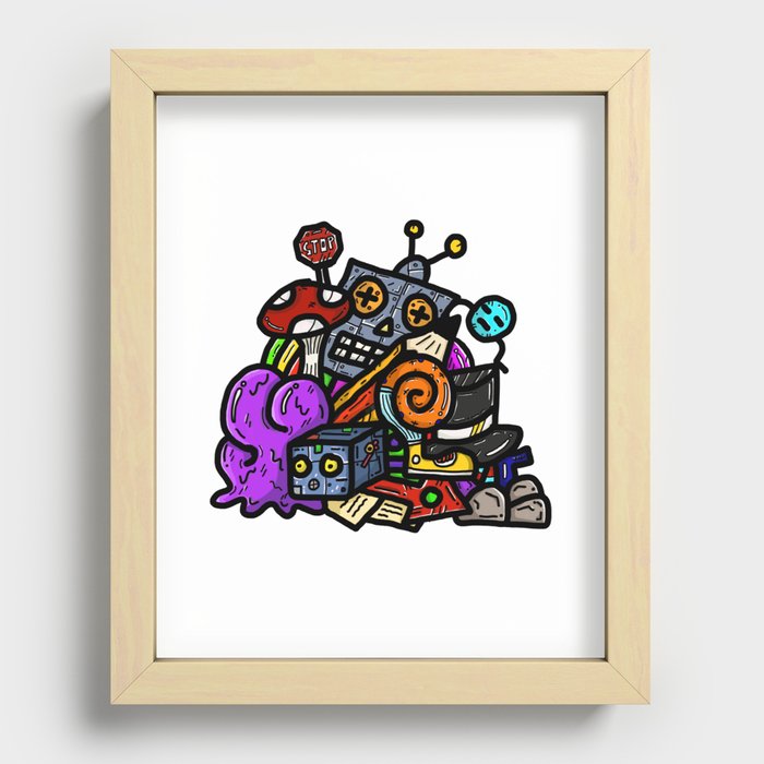 Doodle Art No.1 - Trash Site Recessed Framed Print