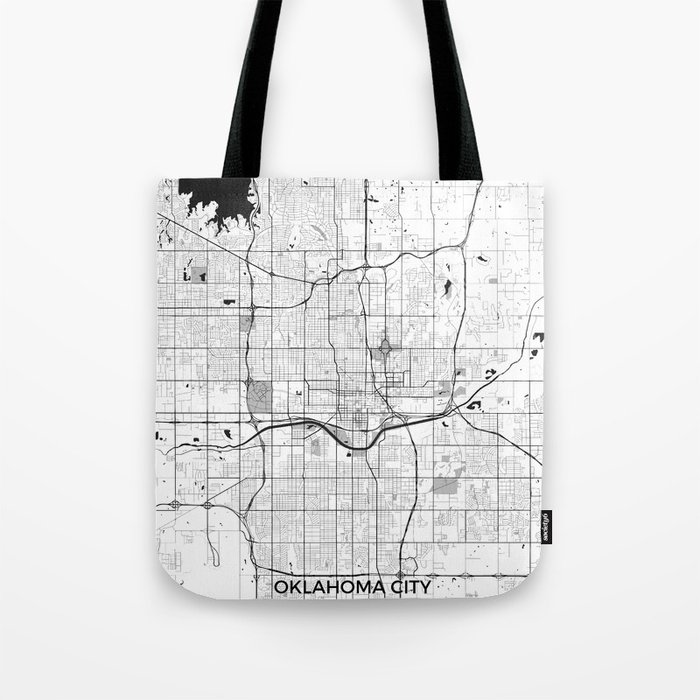 Oklahoma City Map Gray Tote Bag