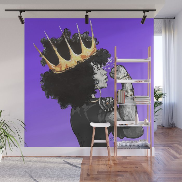 Naturally Queen the Riveter PURPLE Wall Mural