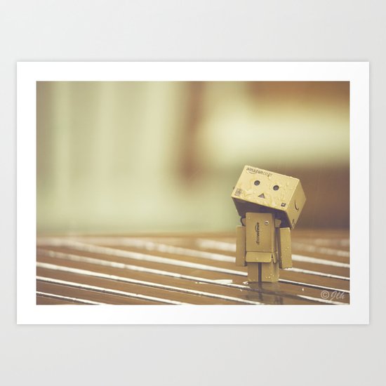 Danbo in the rain Art Print