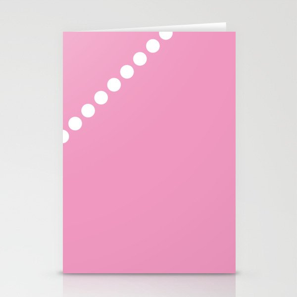 Pink and White Polka Dots Stationery Cards