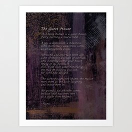 The Guest House by Rumi, Poetry Abstract Wall Art Art Print