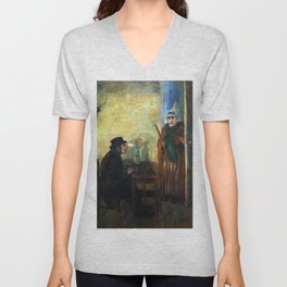 Les masques scandalisés; the masks of the scanalized surreal portrait painting by James Ensor V Neck T Shirt