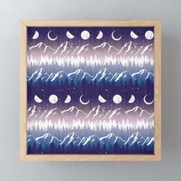 Mountains & Moons Stripe Framed Mini Art Print