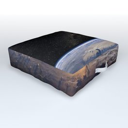 Space Station view of Planet Earth & Milky Way Galaxy Outdoor Floor Cushion
