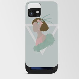 Art Deco feather girl iPhone Card Case