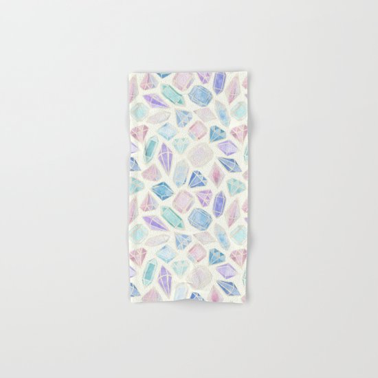 Pastel Watercolor Gems Hand & Bath Towel